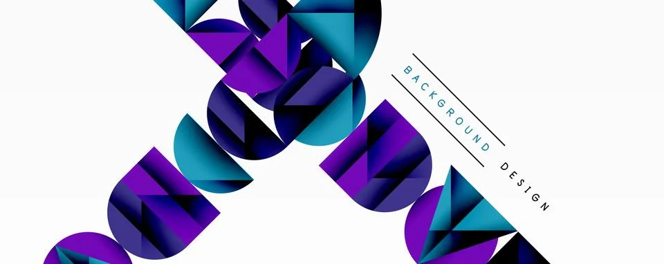 Abstract geometric pattern with intersecting circles and triangles in gradi.. イラスト素材