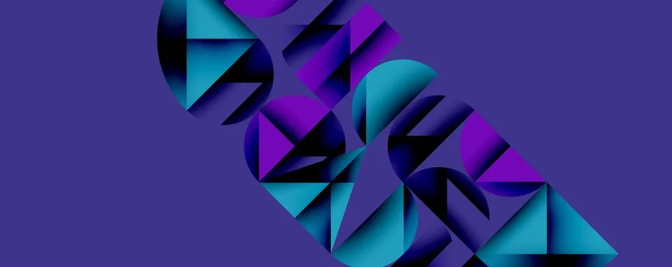Abstract geometric pattern with intersecting circles and triangles in gradi.. イラスト素材