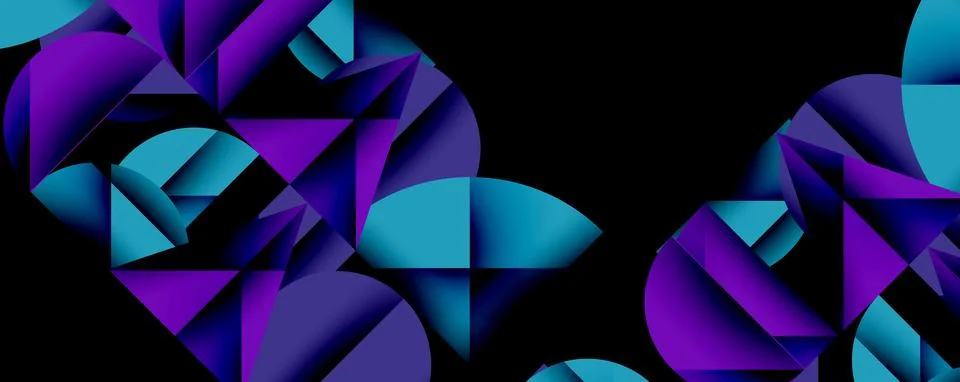 Abstract geometric pattern with intersecting circles and triangles in gradi.. 库存插图
