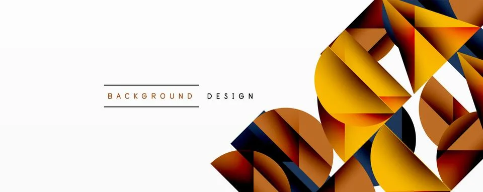Abstract geometric pattern with intersecting circles and triangles in gradients. Illustrazione stock