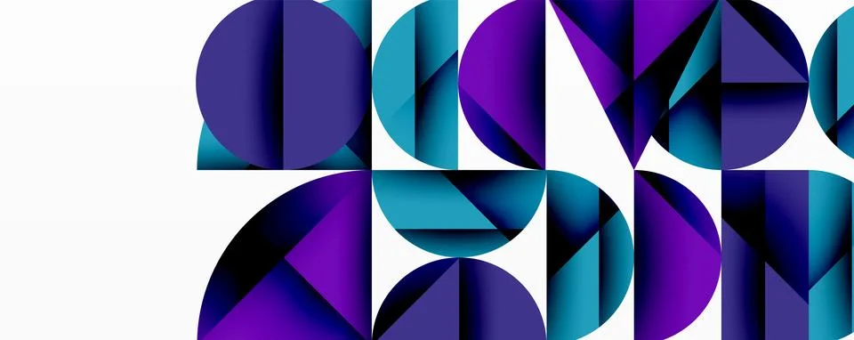 Abstract geometric pattern with intersecting circles and triangles in gradi.. イラスト素材