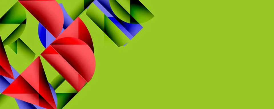 Abstract geometric pattern with intersecting circles and triangles in gradi.. Stock Illustration