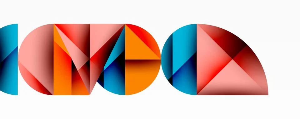 Abstract geometric pattern with intersecting circles and triangles in gradi.. イラスト素材