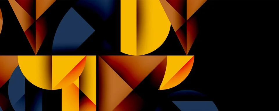 Abstract geometric pattern with intersecting circles and triangles in gradi.. 库存插图