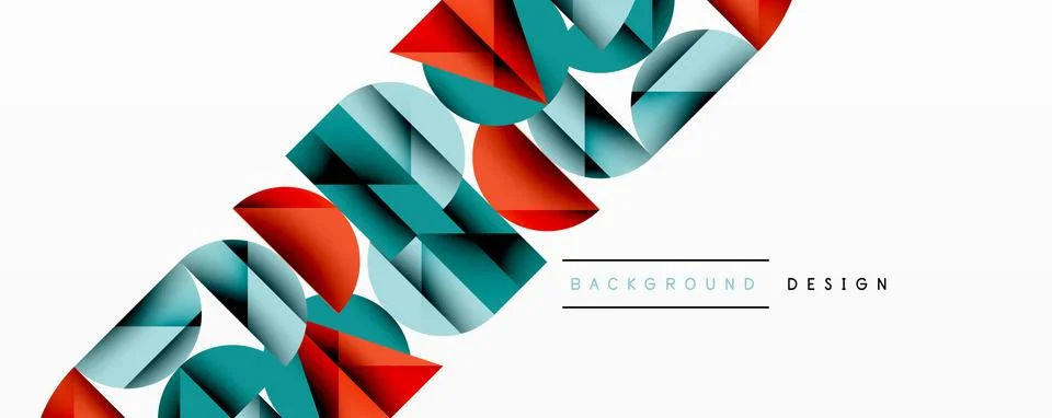 Abstract geometric pattern with intersecting circles and triangles in gradi.. 库存插图