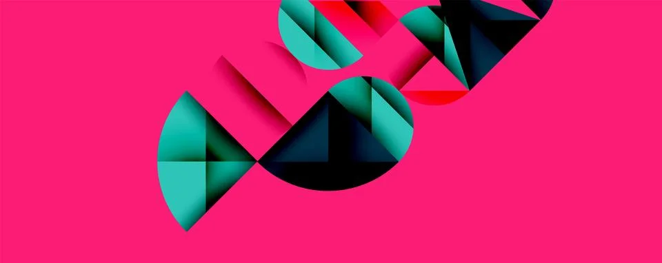Abstract geometric pattern with intersecting circles and triangles in gradi.. イラスト素材