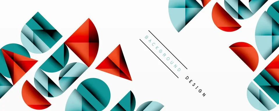 Abstract geometric pattern with intersecting circles and triangles in gradi.. 库存插图