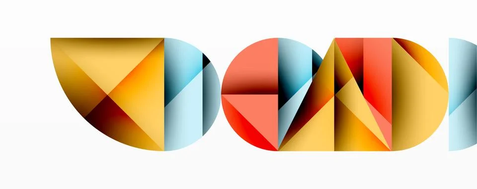 Abstract geometric pattern with intersecting circles and triangles in gradi.. Stock Illustration