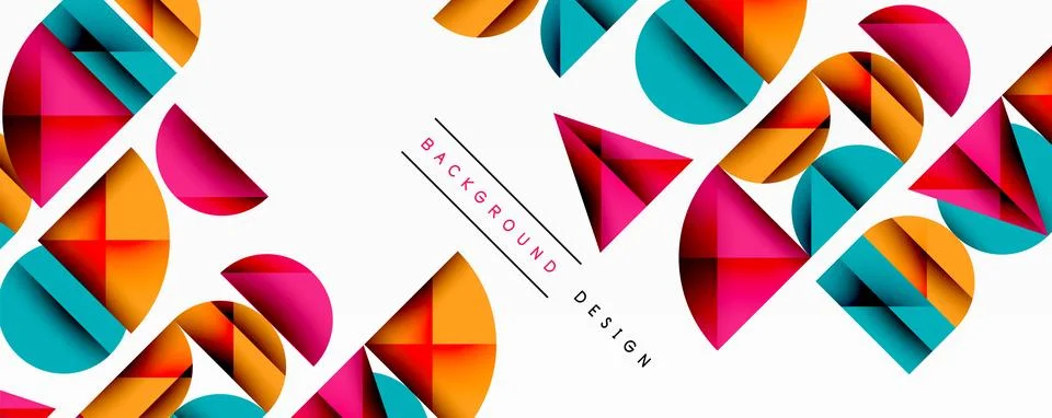 Abstract geometric pattern with intersecting circles and triangles in gradi.. イラスト素材