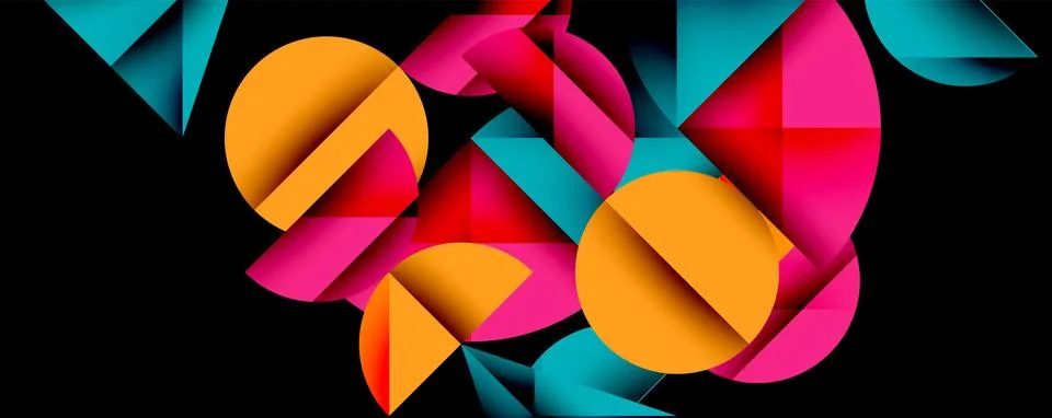 Abstract geometric pattern with intersecting circles and triangles in gradi.. Stock Illustration