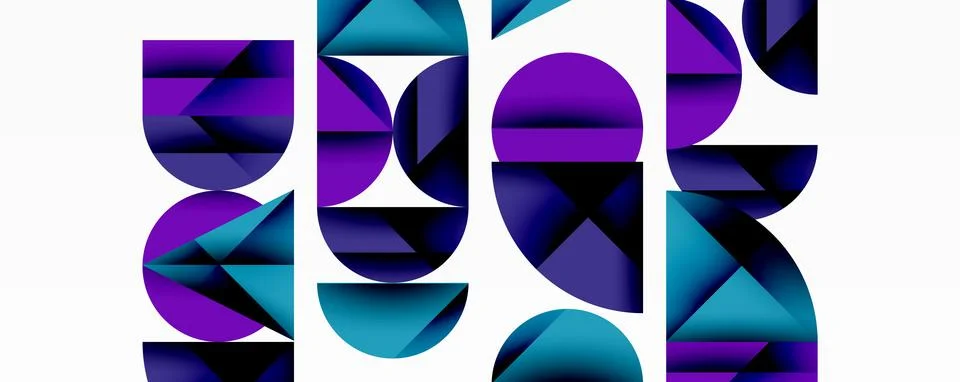 Abstract geometric pattern with intersecting circles and triangles in gradi.. イラスト素材