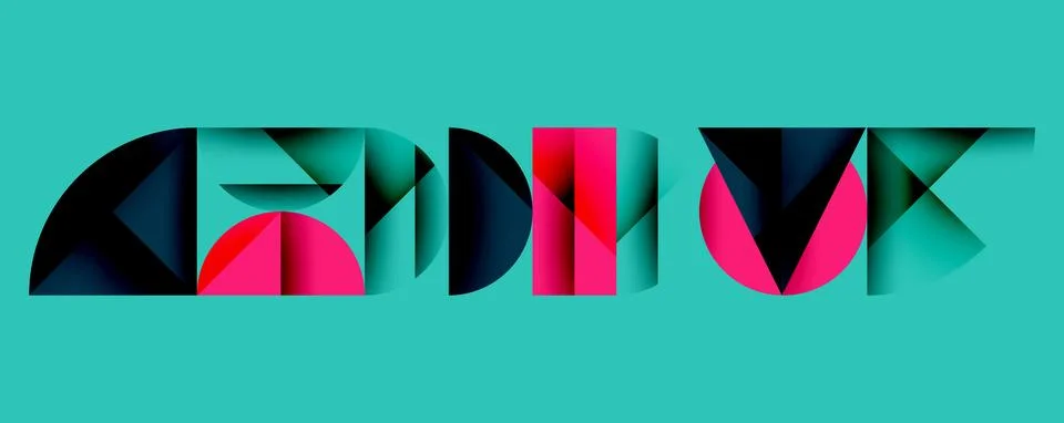 Abstract geometric pattern with intersecting circles and triangles in gradi.. イラスト素材
