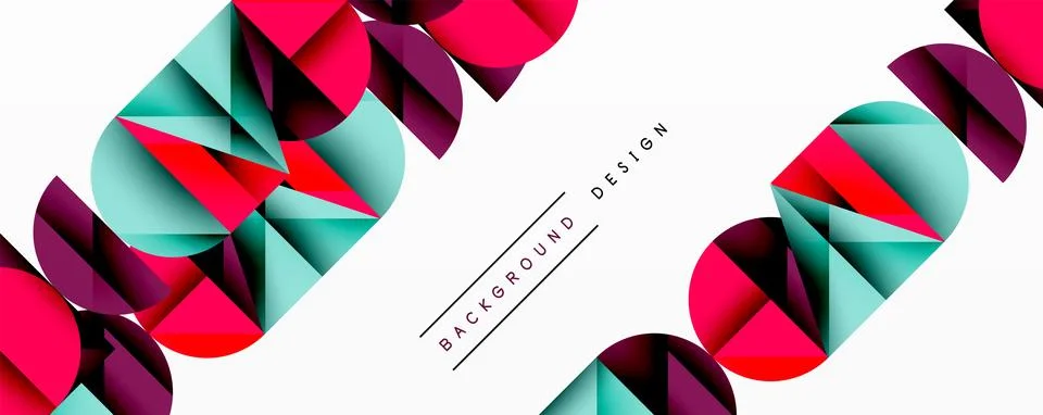 Abstract geometric pattern with intersecting circles and triangles in gradi.. Stock Illustration