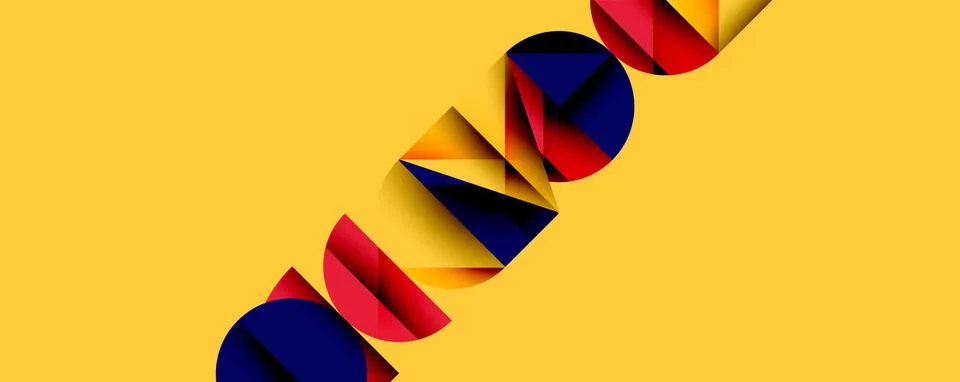 Abstract geometric pattern with intersecting circles and triangles in gradi.. Stock Illustration