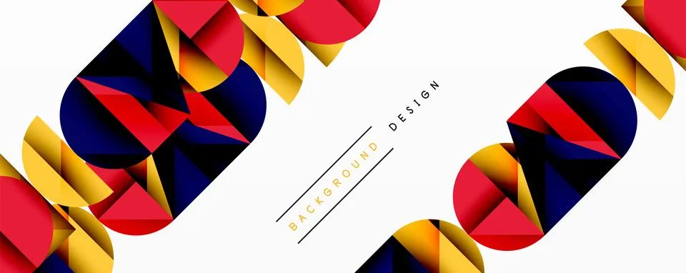 Abstract geometric pattern with intersecting circles and triangles in gradi.. 库存插图