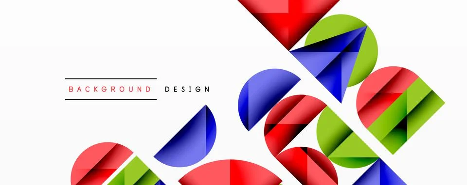 Abstract geometric pattern with intersecting circles and triangles in gradi.. 库存插图