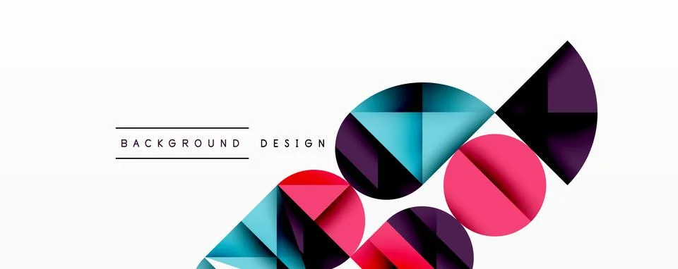 Abstract geometric pattern with intersecting circles and triangles in gradi.. Stock Illustration