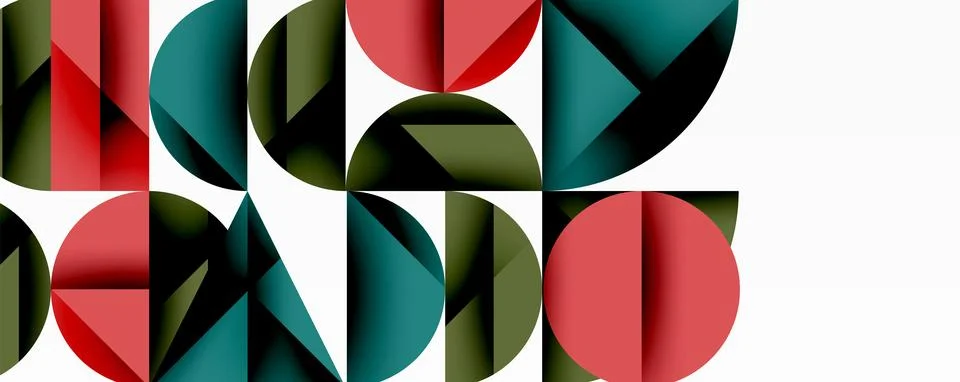 Abstract geometric pattern with intersecting circles and triangles in gradi.. Stock Illustration