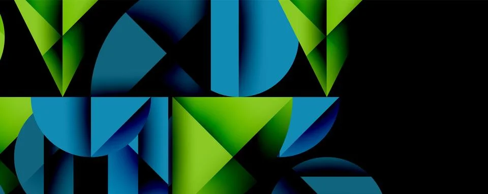 Abstract geometric pattern with intersecting circles and triangles in gradi.. Stock Illustration