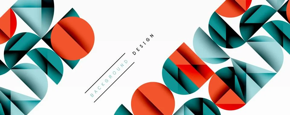 Abstract geometric pattern with intersecting circles and triangles in gradi.. Stock Illustration