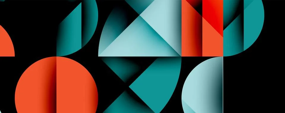 Abstract geometric pattern with intersecting circles and triangles in gradi.. Stock Illustration