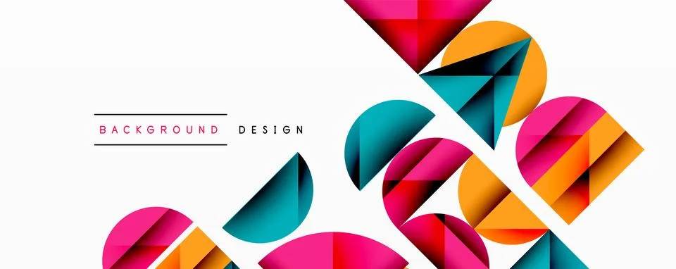 Abstract geometric pattern with intersecting circles and triangles in gradi.. Stock Illustration