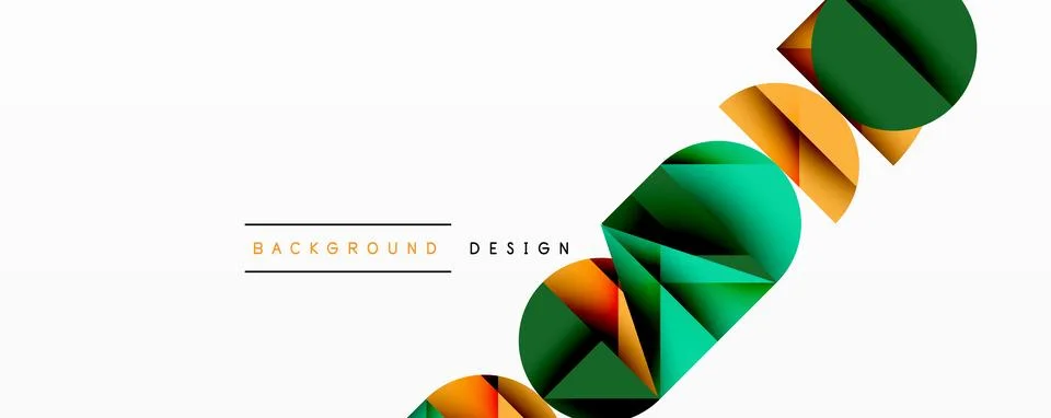 Abstract geometric pattern with intersecting circles and triangles in gradi.. Stock Illustration