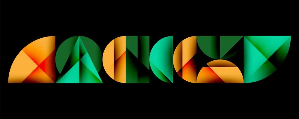 Abstract geometric pattern with intersecting circles and triangles in gradi.. 库存插图