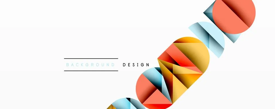 Abstract geometric pattern with intersecting circles and triangles in gradients. Illustrazione stock