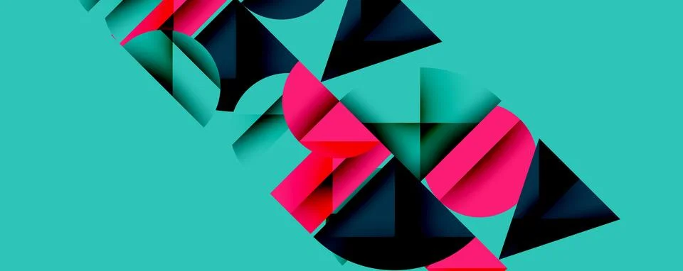 Abstract geometric pattern with intersecting circles and triangles in gradi.. Stock Illustration