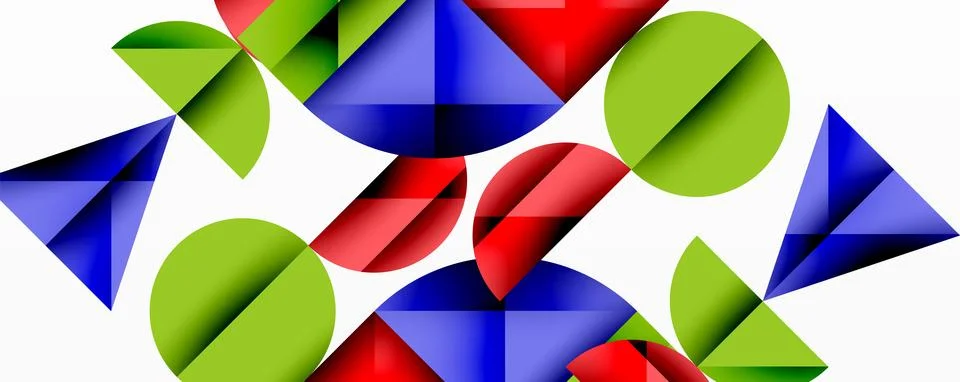 Abstract geometric pattern with intersecting circles and triangles in gradi.. イラスト素材