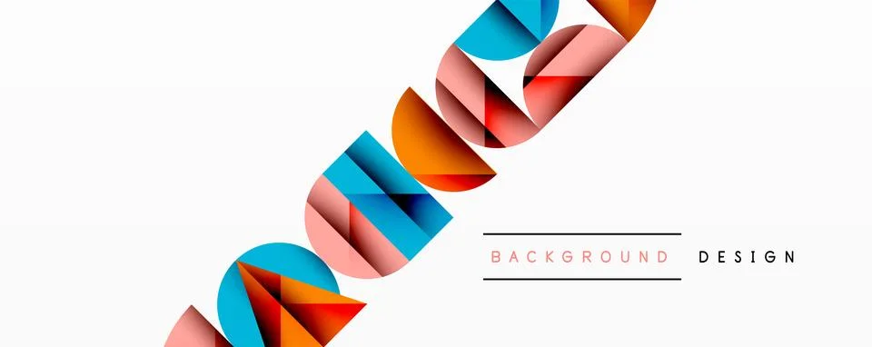 Abstract geometric pattern with intersecting circles and triangles in gradi.. イラスト素材