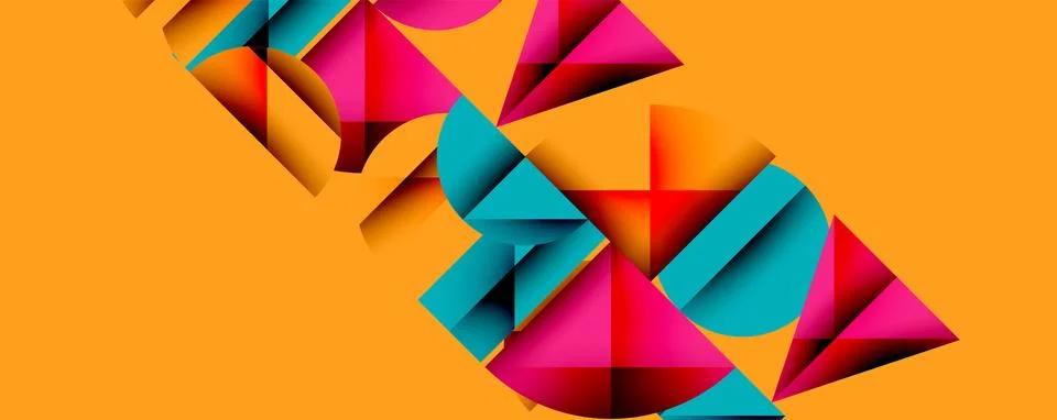 Abstract geometric pattern with intersecting circles and triangles in gradi.. Stock Illustration