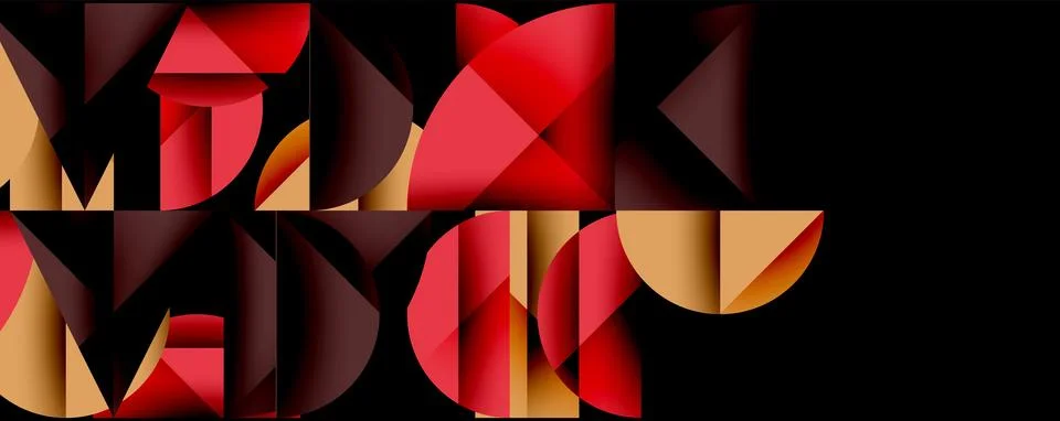 Abstract geometric pattern with intersecting circles and triangles in gradi.. Ilustración de archivo