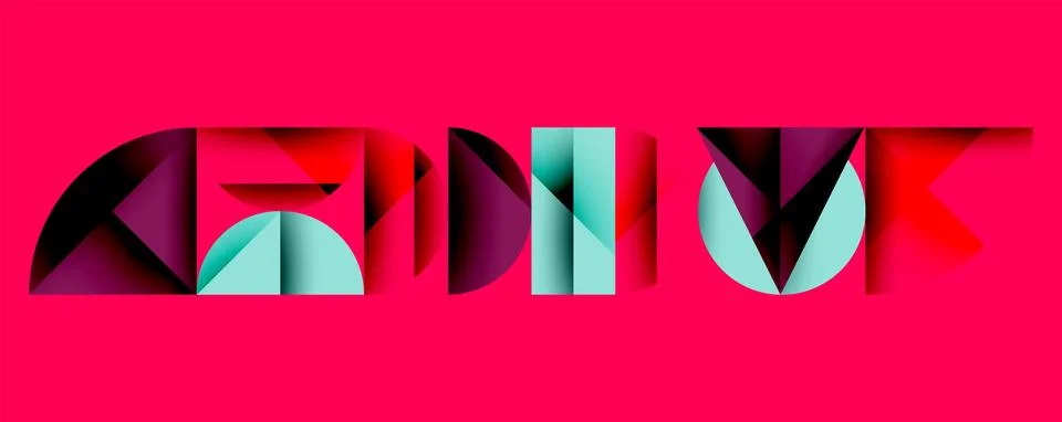 Abstract geometric pattern with intersecting circles and triangles in gradi.. Ilustración de archivo