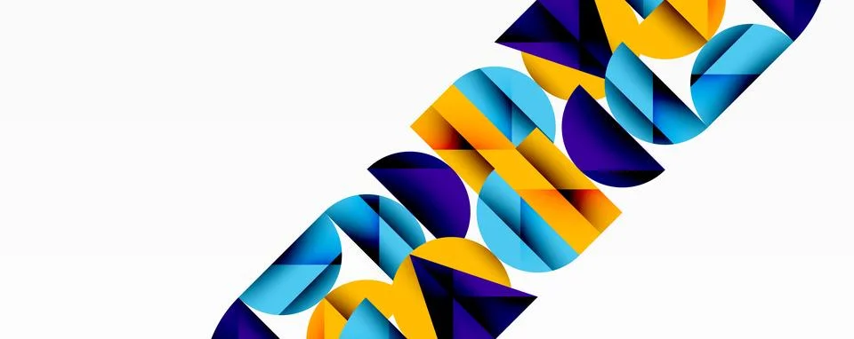 Abstract geometric pattern with intersecting circles and triangles in gradi.. イラスト素材