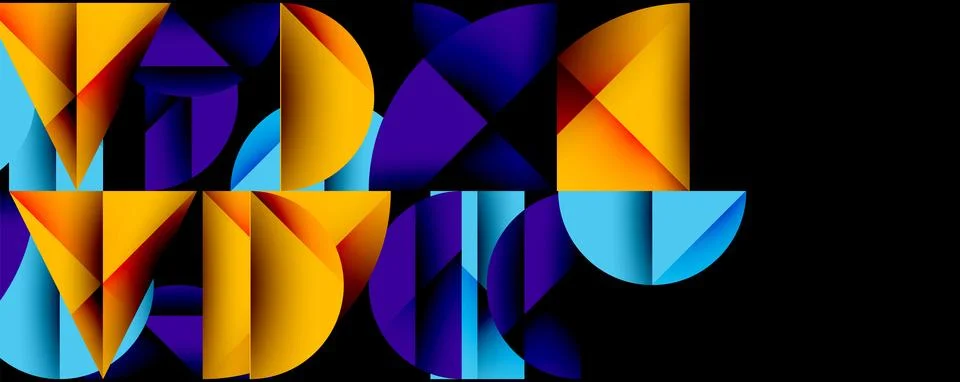Abstract geometric pattern with intersecting circles and triangles in gradi.. イラスト素材