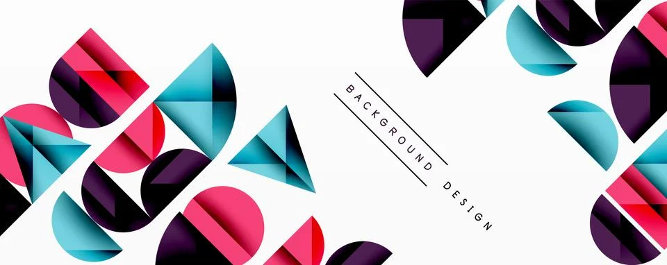 Abstract geometric pattern with intersecting circles and triangles in gradi.. イラスト素材
