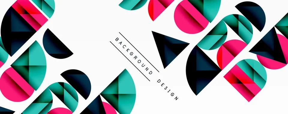 Abstract geometric pattern with intersecting circles and triangles in gradi.. Stock Illustration