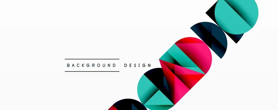 Abstract geometric pattern with intersecting circles and triangles in gradi.. Stock Illustration