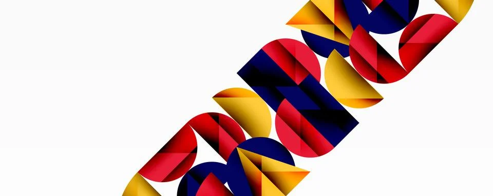 Abstract geometric pattern with intersecting circles and triangles in gradi.. イラスト素材