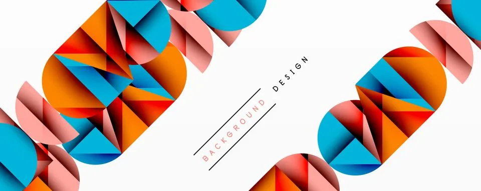 Abstract geometric pattern with intersecting circles and triangles in gradi.. Stock Illustration