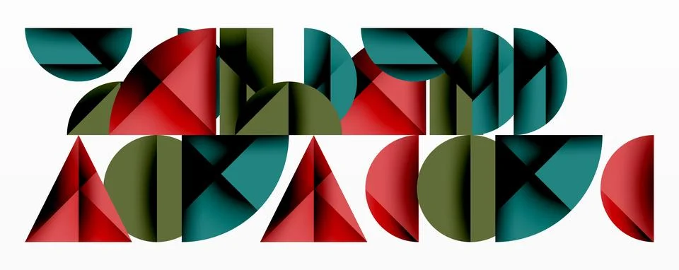 Abstract geometric pattern with intersecting circles and triangles in gradi.. Stock Illustration