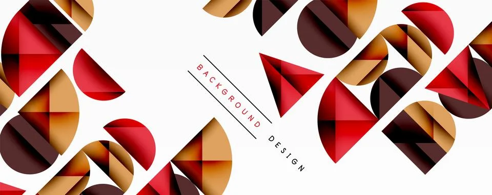 Abstract geometric pattern with intersecting circles and triangles in gradients. Stock Illustration