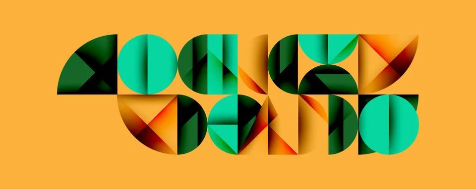 Abstract geometric pattern with intersecting circles and triangles in gradi.. Ilustración de archivo