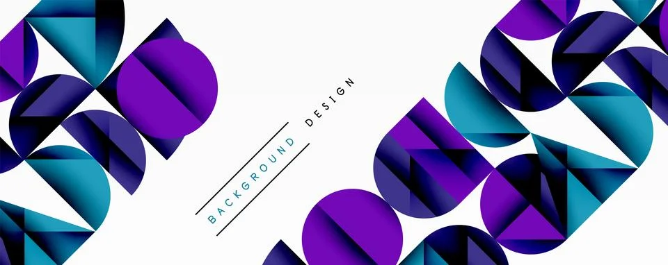 Abstract geometric pattern with intersecting circles and triangles in gradi.. Ilustración de archivo