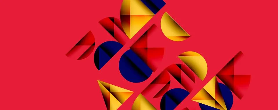Abstract geometric pattern with intersecting circles and triangles in gradi.. イラスト素材