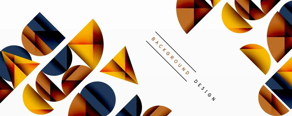 Abstract geometric pattern with intersecting circles and triangles in gradi.. Stock Illustration