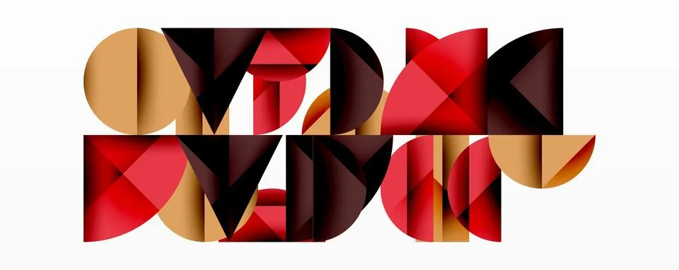 Abstract geometric pattern with intersecting circles and triangles in gradi.. Stock Illustration