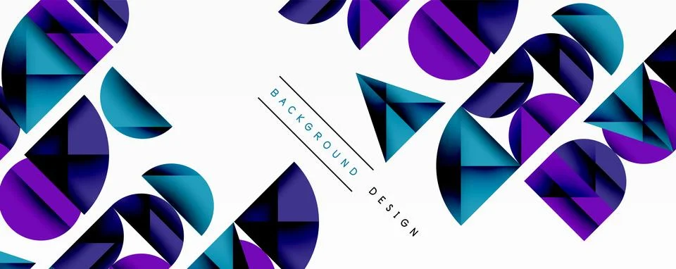 Abstract geometric pattern with intersecting circles and triangles in gradi.. イラスト素材